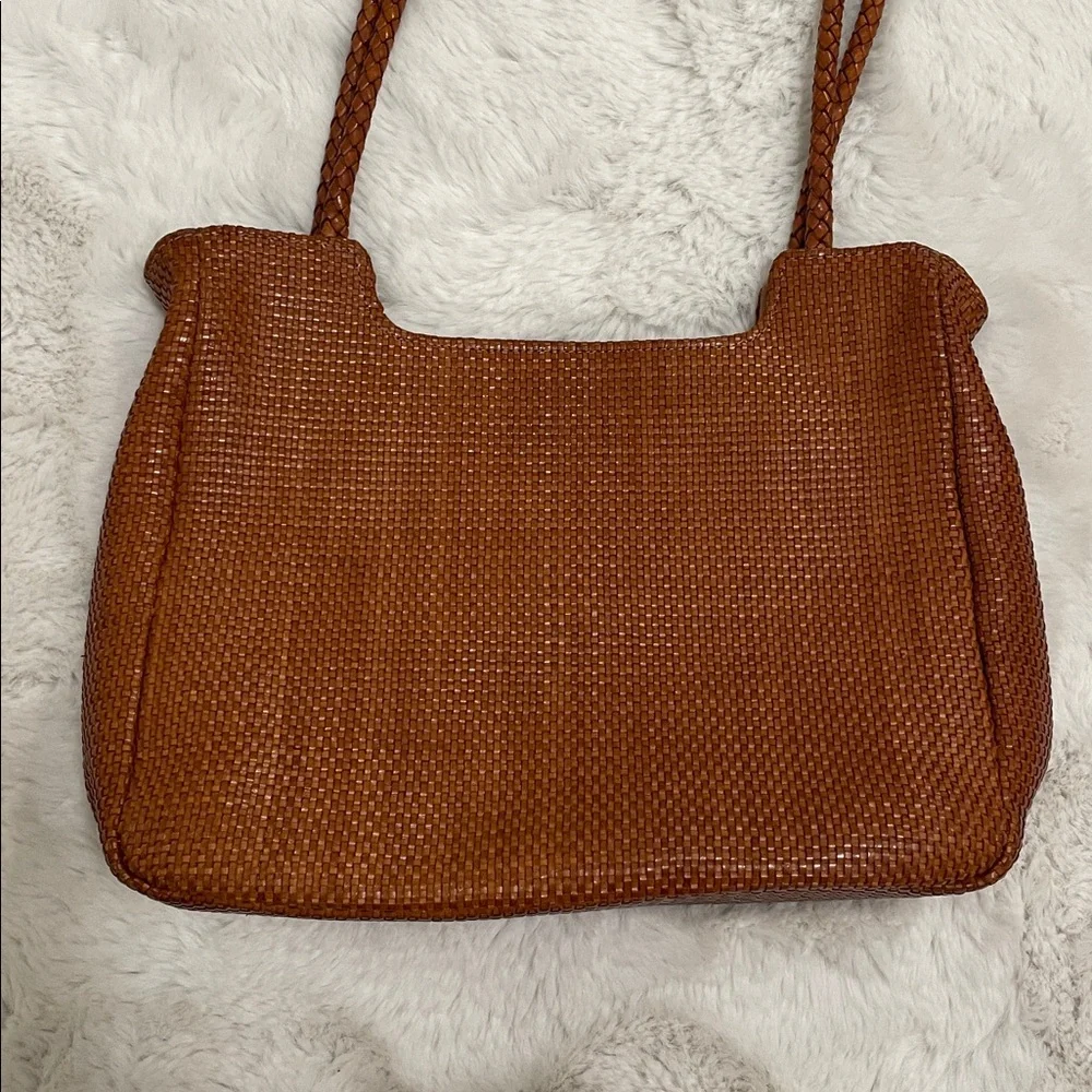 FALOR Brown Woven Leather Shoulder Bag - Picture 6 of 16